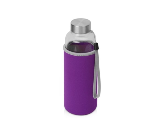 бутылка для воды с фиолетовым чехлом