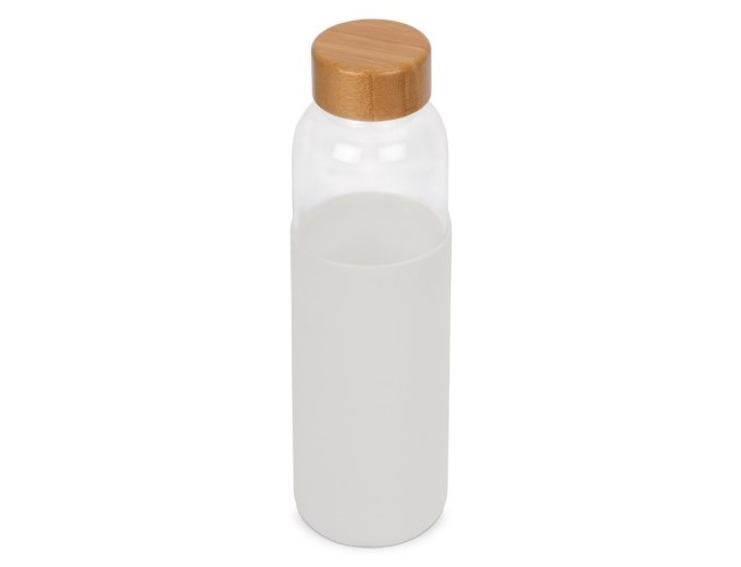 бутылка для воды в силиконовом чехле белая
