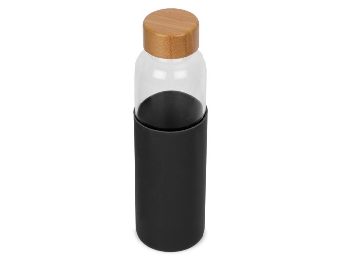 бутылка для воды в силиконовом чехле черная